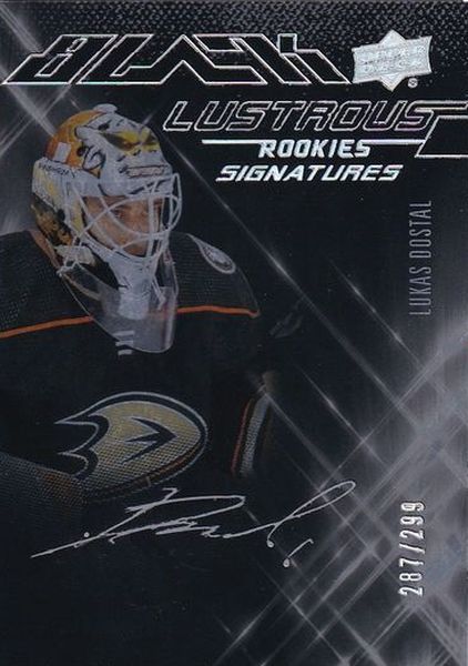 AUTO RC karta LUKÁŠ DOSTÁL 22-23 SPx UD Black Lustrous Rookies Signatures /299